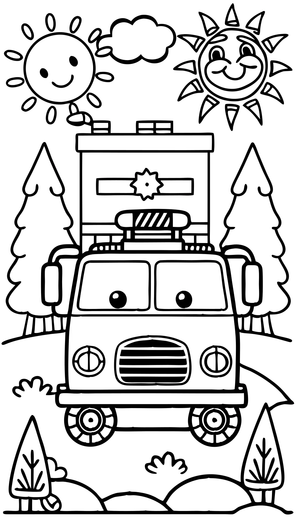 free coloring pages fire truck